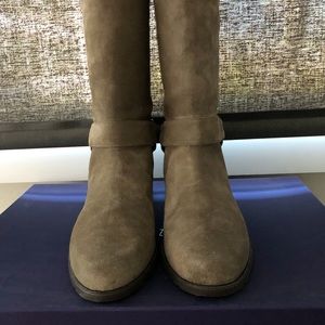Stuart Weitzman Gray Suede Moto Boot, NWB